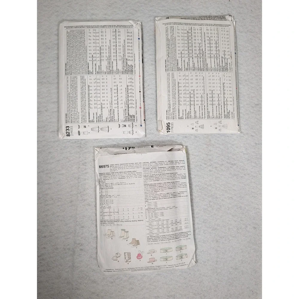 3 Pc Simplicity McCalls Costume Sewing Pattern Lot Steampunk Gothic Cosplay 8233